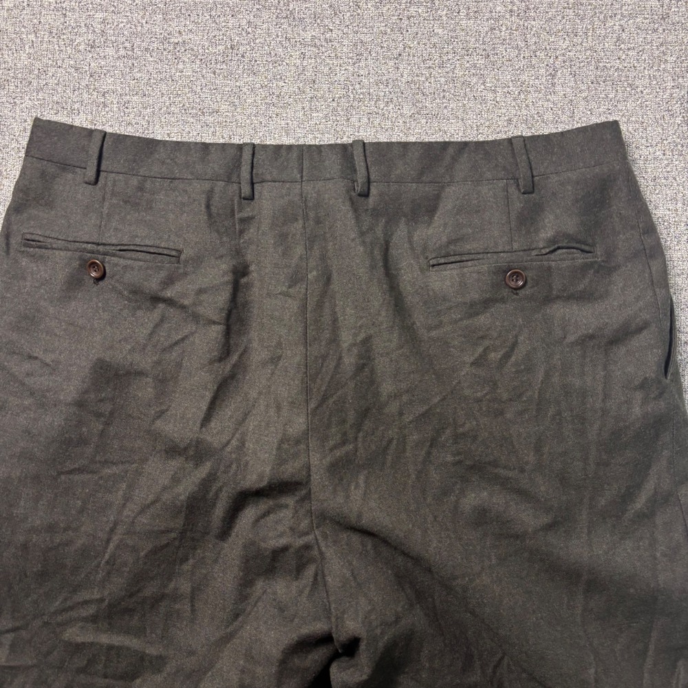 Canali Dress Pants Mens 40x30 Wool Super 120s Dark Gray Pleated Made in Italy - Picture 7 of 9
